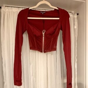 DOLLSKILL X POSTED GIRL Burgundy Corset Style Crop top XXS